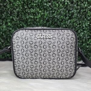 GUESS Gray Monogram Crossbody Bag